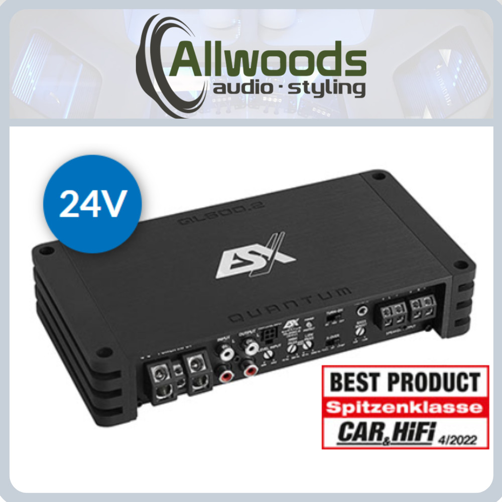 ESX QL600.2 24V 2ch Class D Digital amplifier 600w RMS