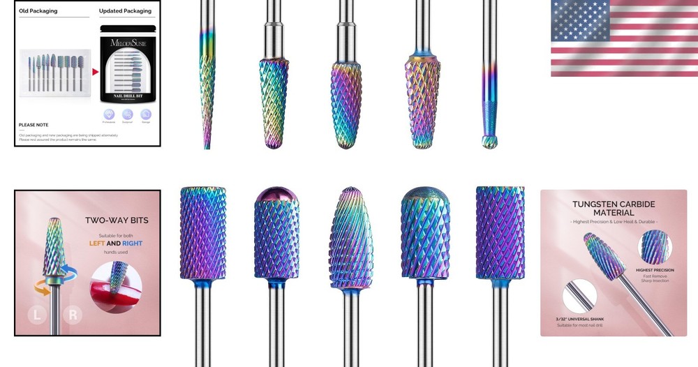 Acrylic Gel Nail Drill Bits - 3/32 inch