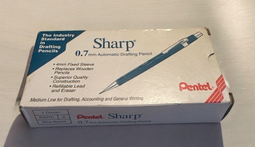 Sharp P207C Pentel 7 Automatic Drafting Pencils 0.7mm Blue Barrel Accounting