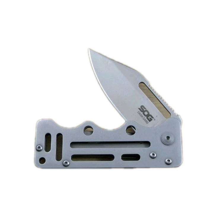 SOG Cash Card Folding Knife Money Clip Plain Edge Stainless