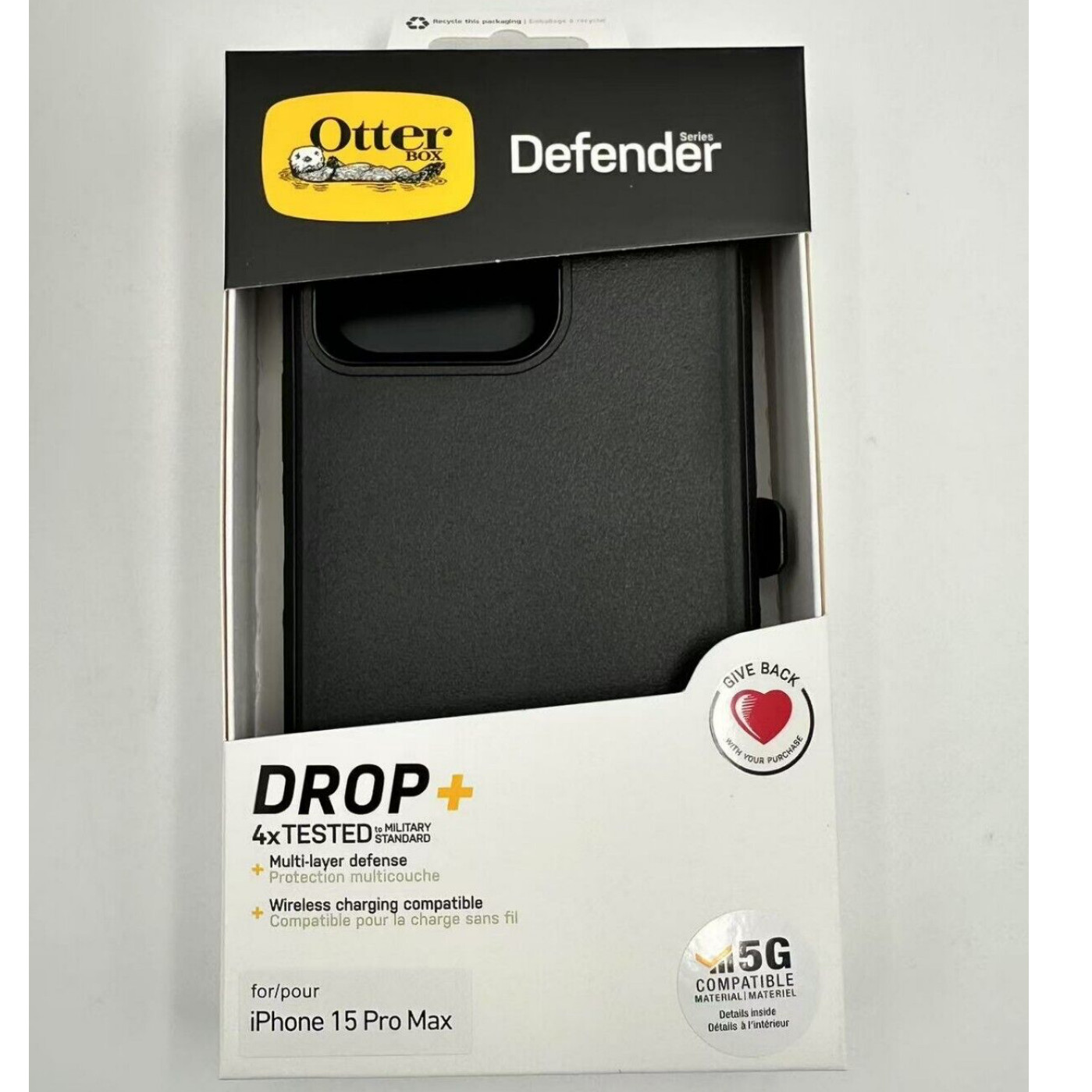 Otterbox Defender With Holster For iPhone 15 Pro Max, Black Case