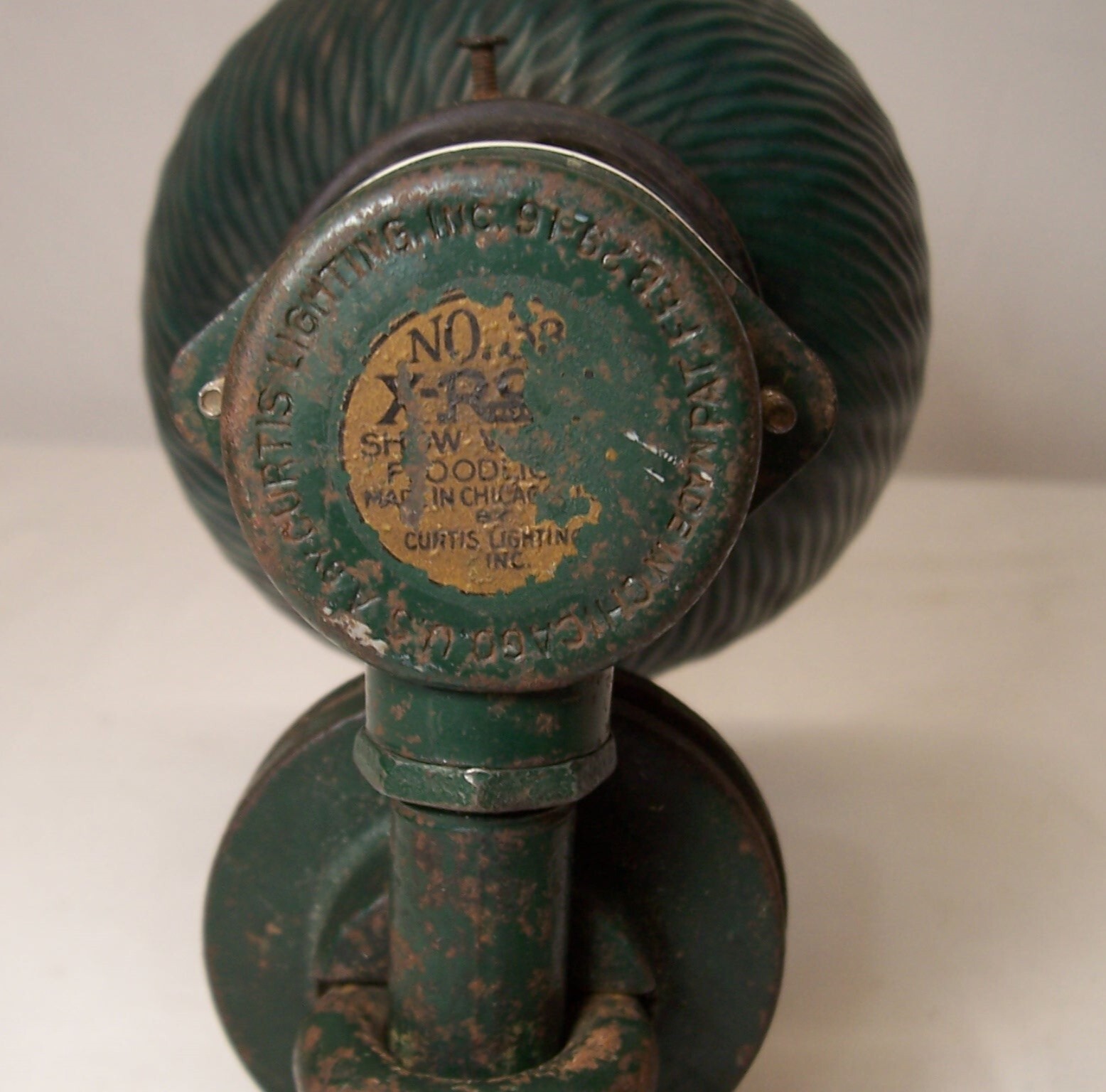 Antique Curtis X-ray Shade Light Fixture Vtg Cast Art Porcelain Chicago USA #G2