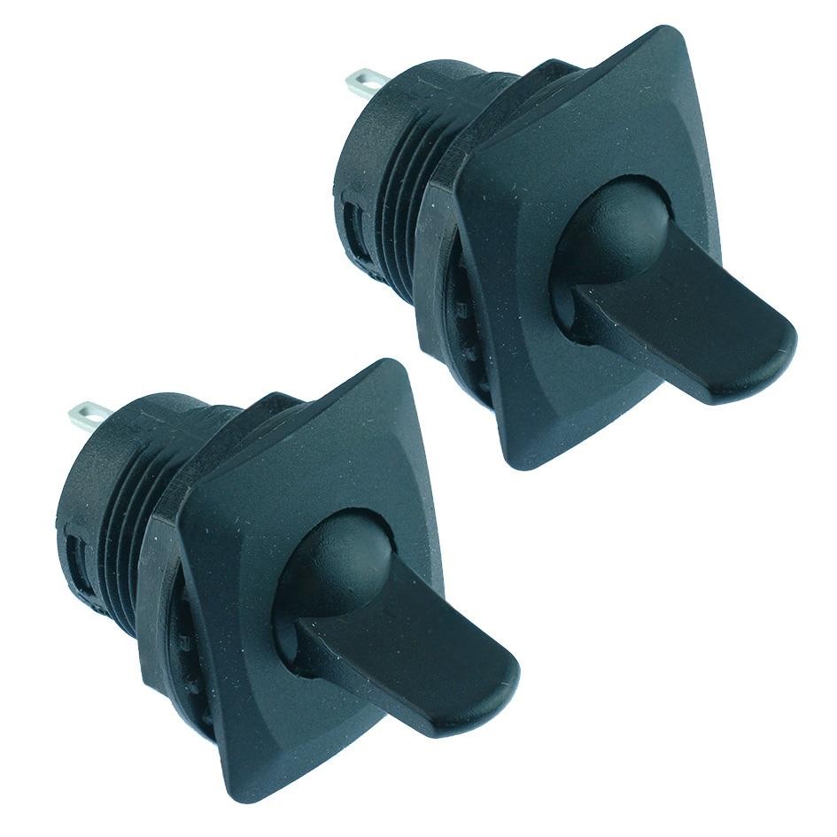 2 x On-Off Black Panel Mount Toggle Switch SPST R13-402A