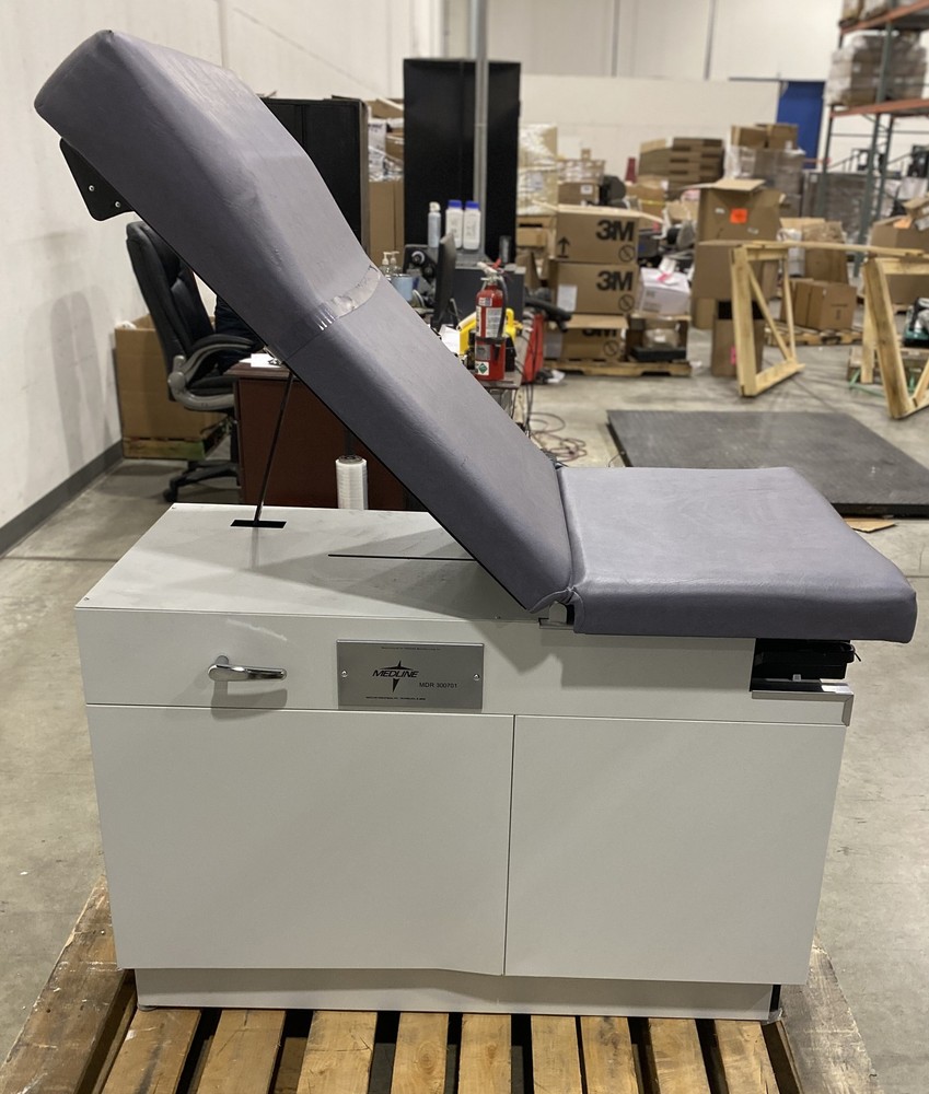 Medline Basic Exam Table W/ Stirrups 2 Drawers Gray MDR300701
