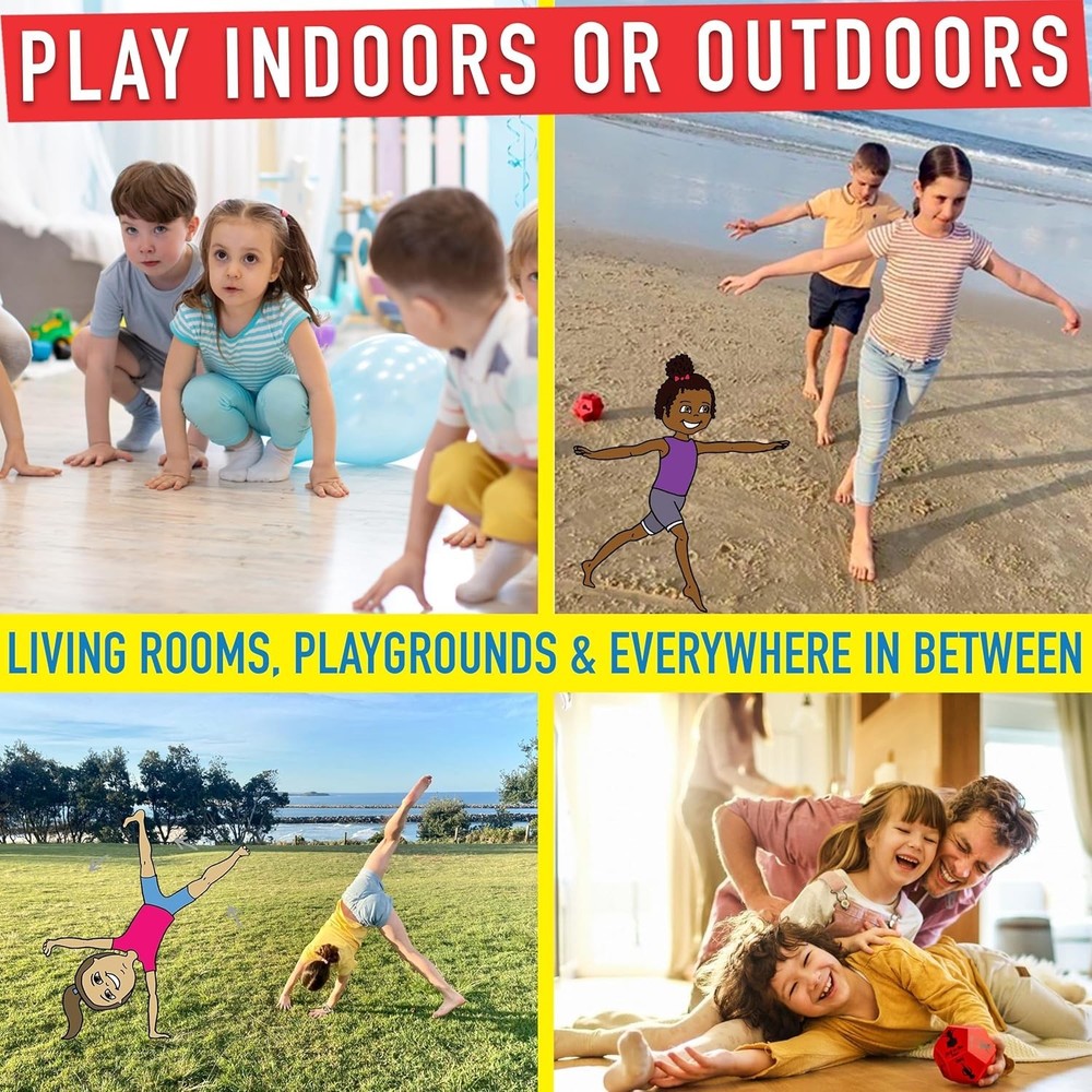 Interactive 12-Sided Gymnastics Dice for Kids - Screen-Free Outdoor Fun!