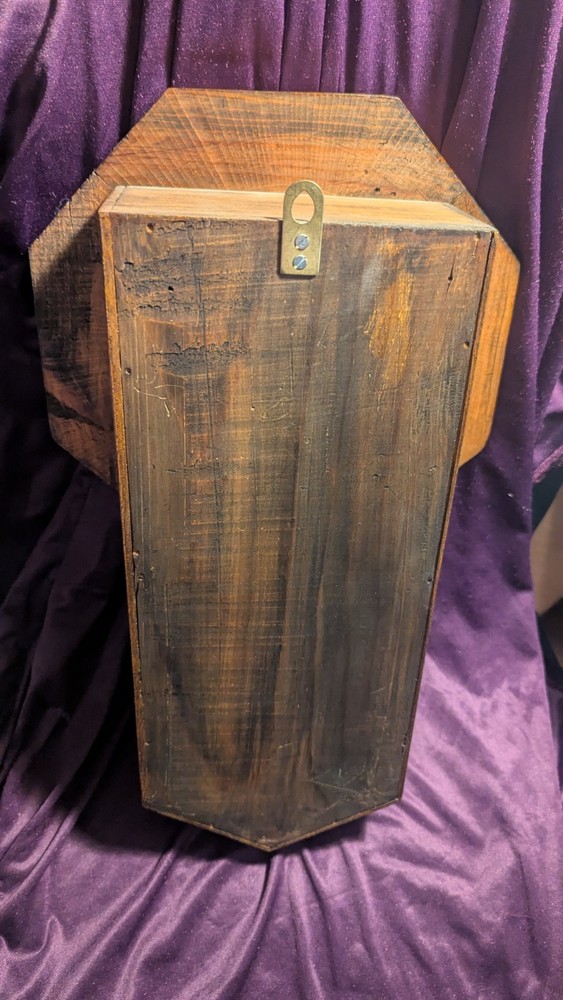 VINTAGE SOLID OAK REGULATOR KEY WIND WALL CLOCK