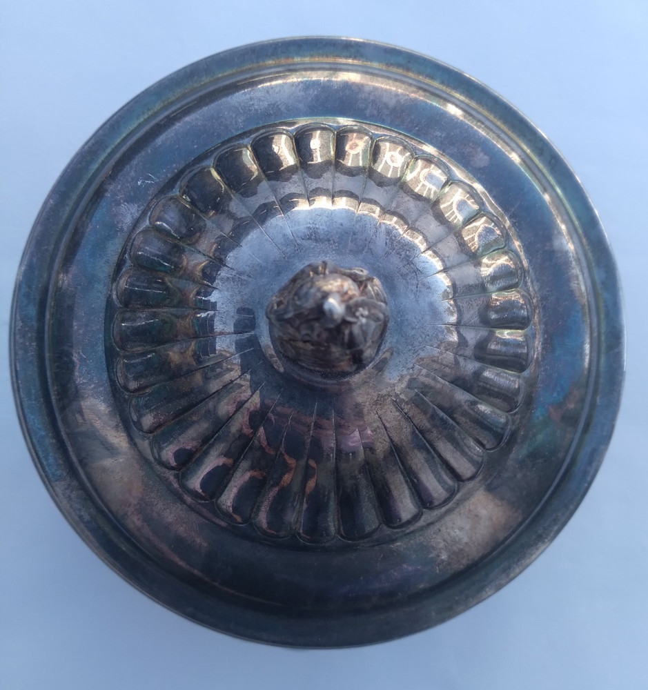 Vintage Silver Plated Lidded Candy Dish 6 inches Serving Dish Small