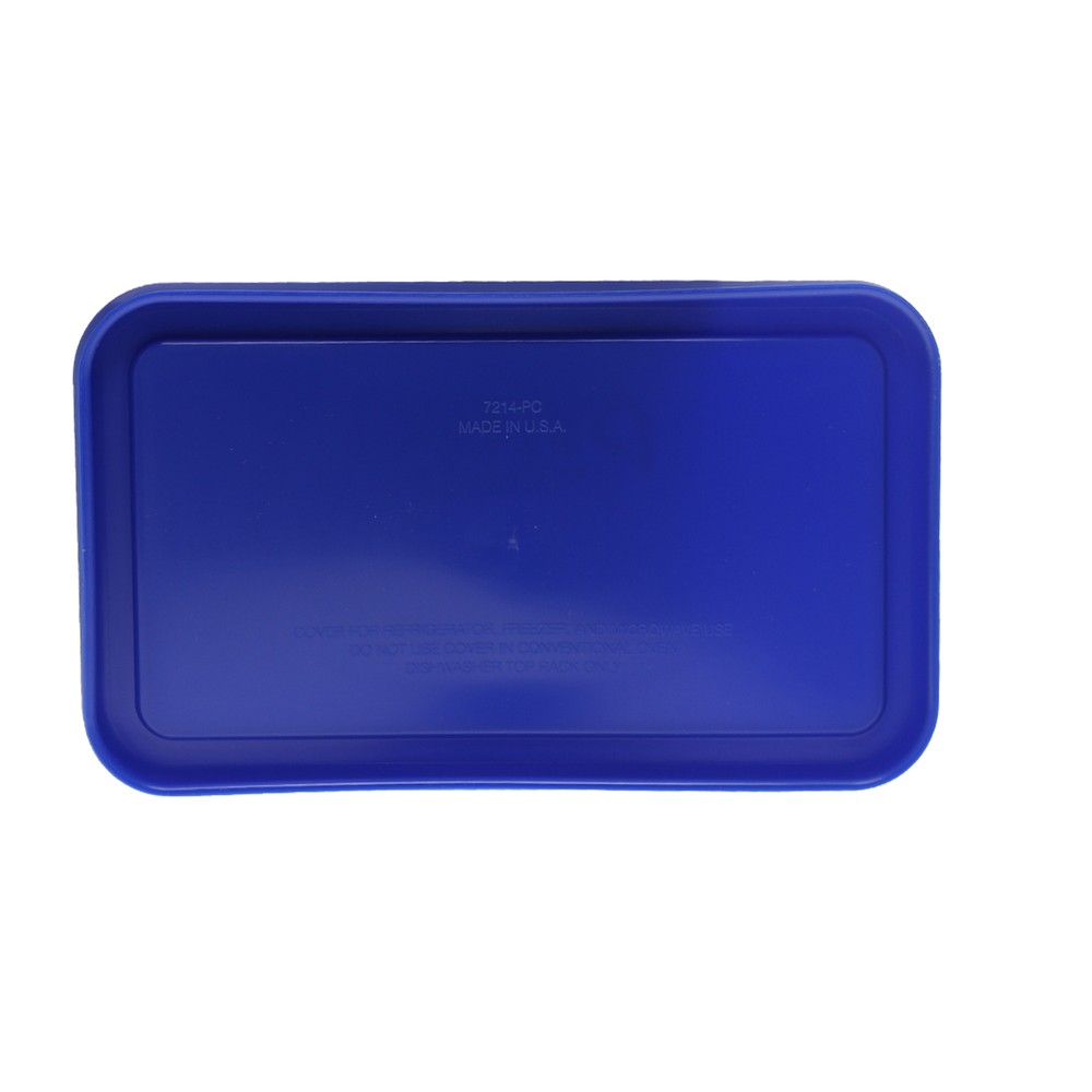 Pyrex 7214-PC Cadet Blue Rectangle Plastic Food Storage Replacement Lid (4-Pack)