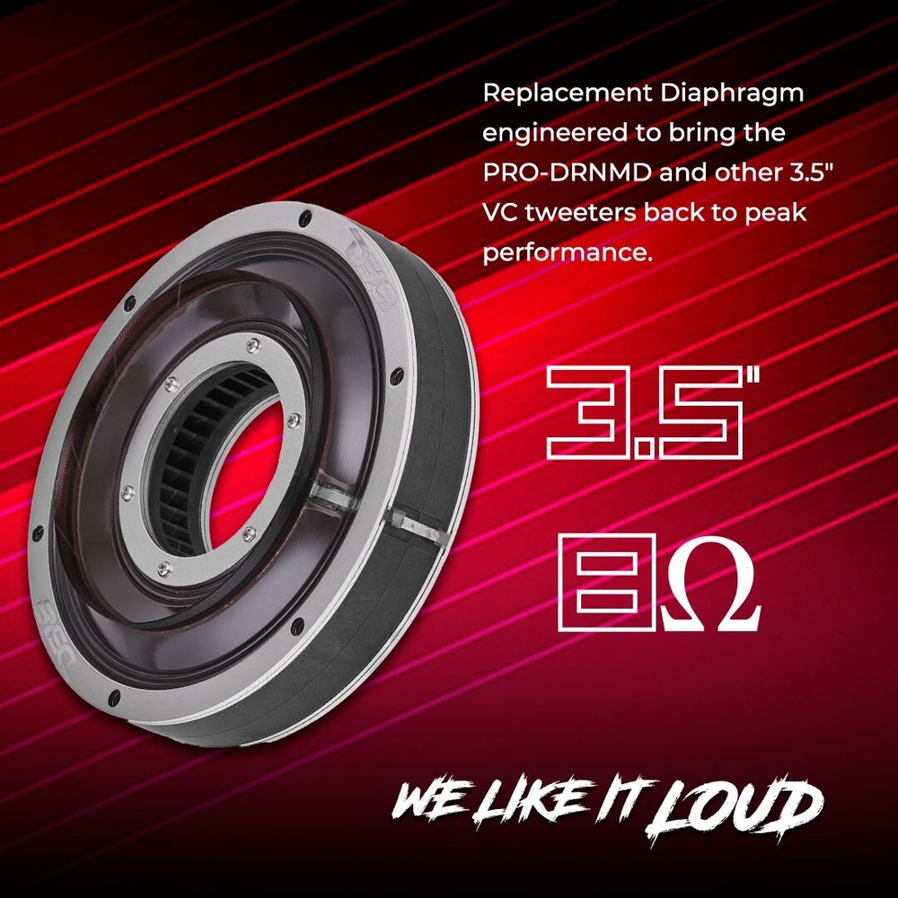 DS18 3.5" Polymer Replacement Diaphragm for PRO-DRNMD Universal 8-Ohm Drivers