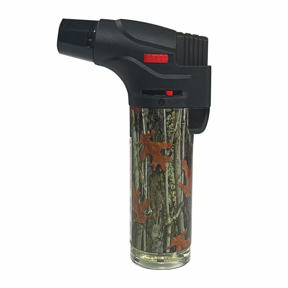 4 Pack Jumbo 4" Single Jet Flame Torch Gun Lighter Refillable Lockable maple