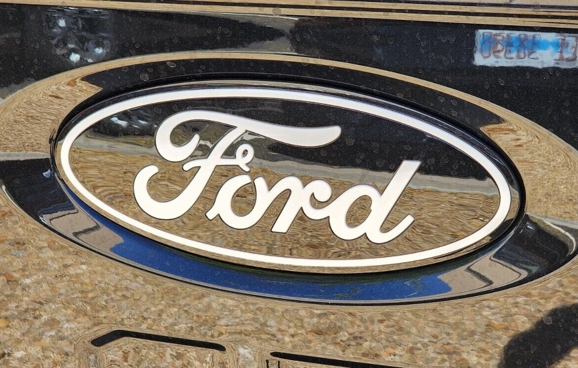 NEW 2024 Ford F-150 Black/White Lettering Oval Tailgate Emblem, OEM