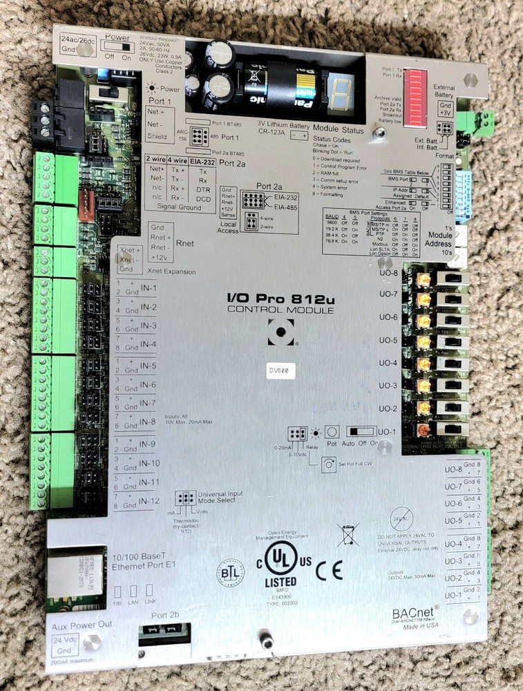 Automated logic I/O Pro 812u Control Module E143900 USED