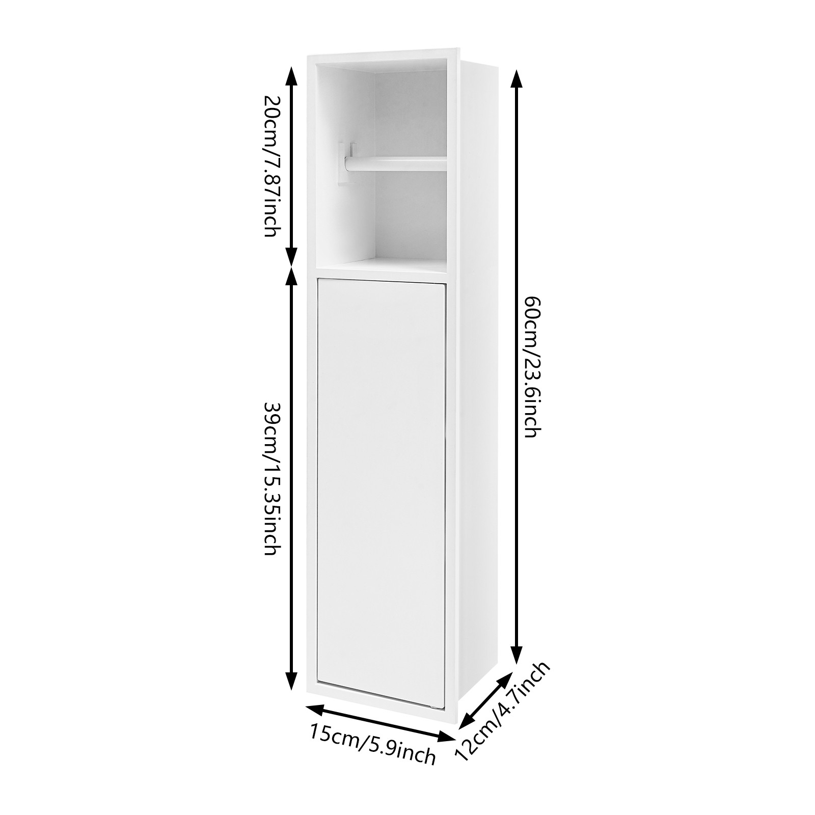 2-Tier Recessed Shower Niche Toilet Shelf Wall-inserted Bathroom Storage Cabinet