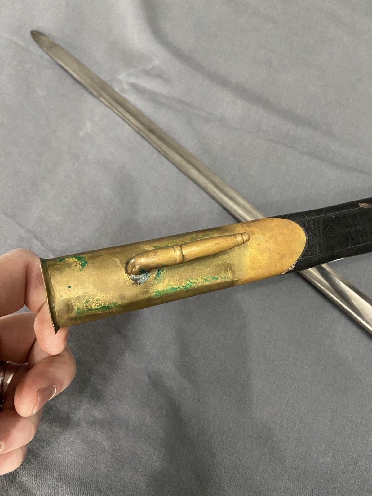 Original Early CIVIL WAR Ames M1840 NCO Sword 1862 w/Repro Leather Scabbard