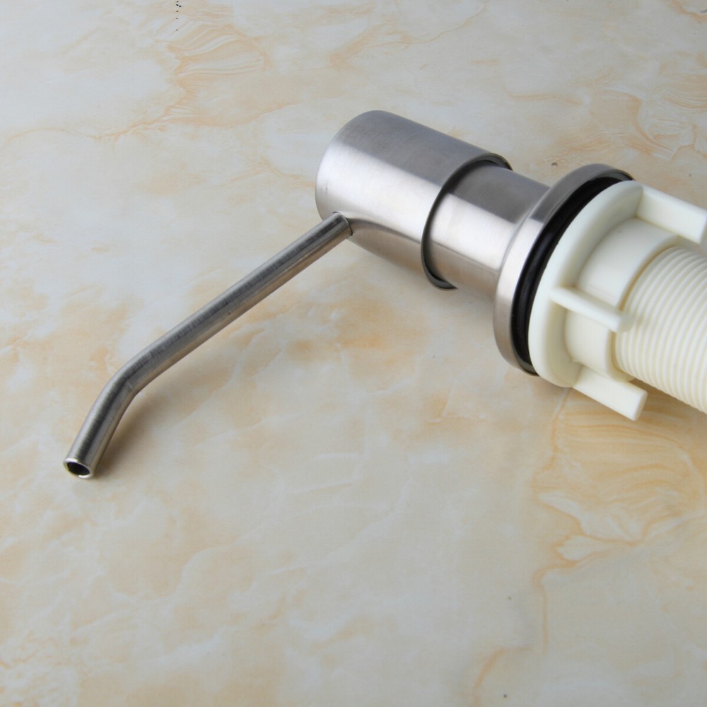 Brushed Nickel Liquid Soap Dispenser For Kitchen Sink Single Hole Deck Mount