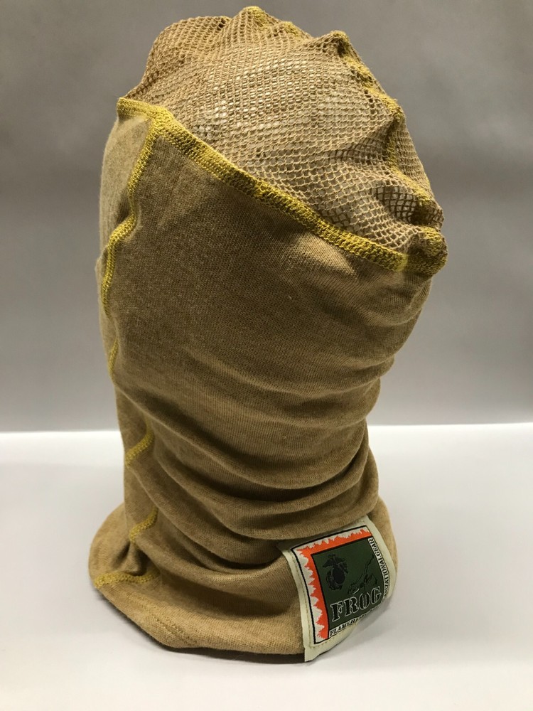 USMC FROG Balaclava Protective Face Shield Fire Resistant Tan OSFM Medium Weight