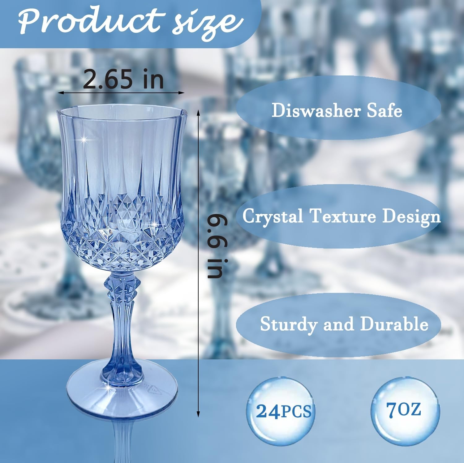 Plastic Wine Glasses，Plastic Goblets Vintage Style Cordial Drinking Glasses