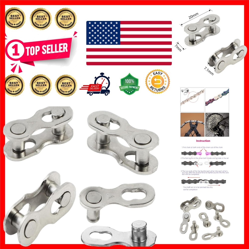 Reusable Stainless Steel Bicycle Missing Links - Quick Snap-Lock Installation