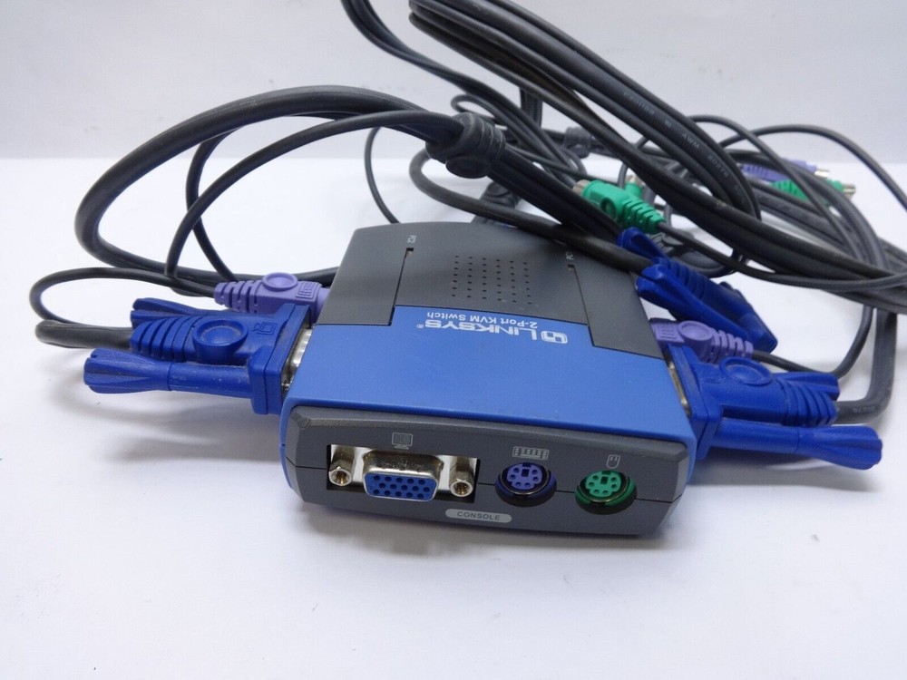 Linksys ProConnect 2-Port Compact KVM Switch PS2KVM2 w/ Cables
