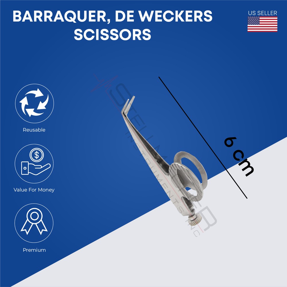 Barraquer, De Weckers Scissors, overall length 6 cm