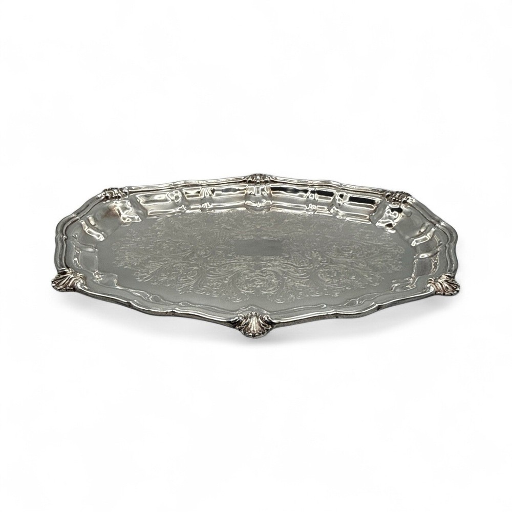 Blackington Silver Plated Oval Serving Tray Footed