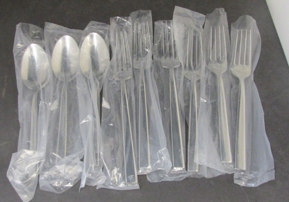 PATTERN COLE STAINLESS FLATWARE 3 SOUP SPOONS 3 DINNER 3 SALAD FORKS REED BARTON