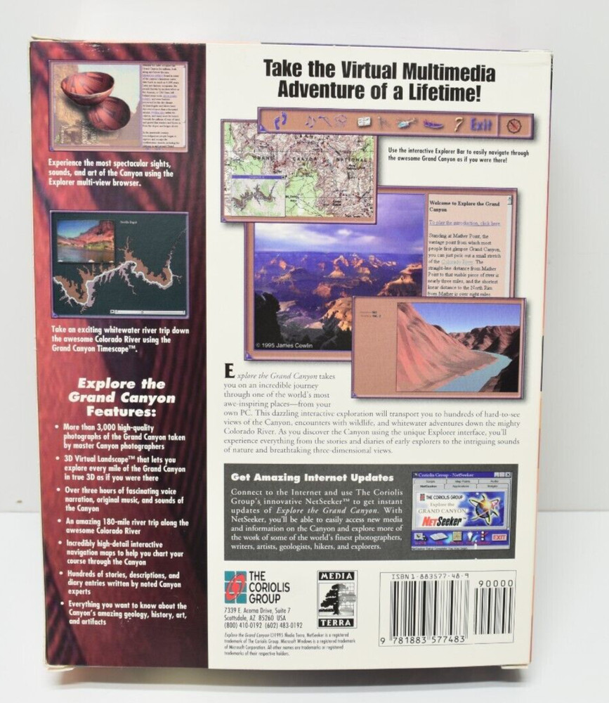 Explore The Grand Canyon Arizona Windows CD-Rom Multimedia Big Box Sofware 1995