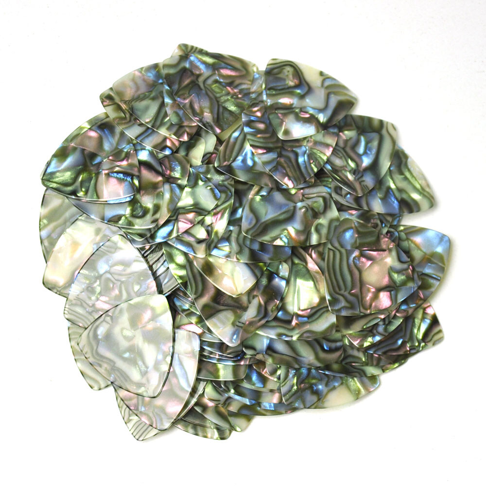 Celluloid 346 Rounded Triangle Guitar Picks Plectrums 0.71mm 100Pcs Abalone