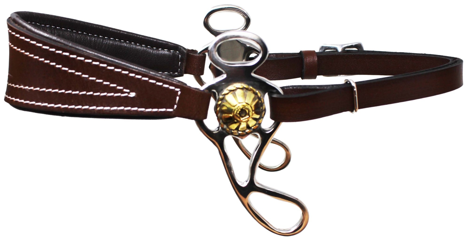 Horse Tan Leather Padded Comfort Adjustable Training Hackamore Curb 35H64