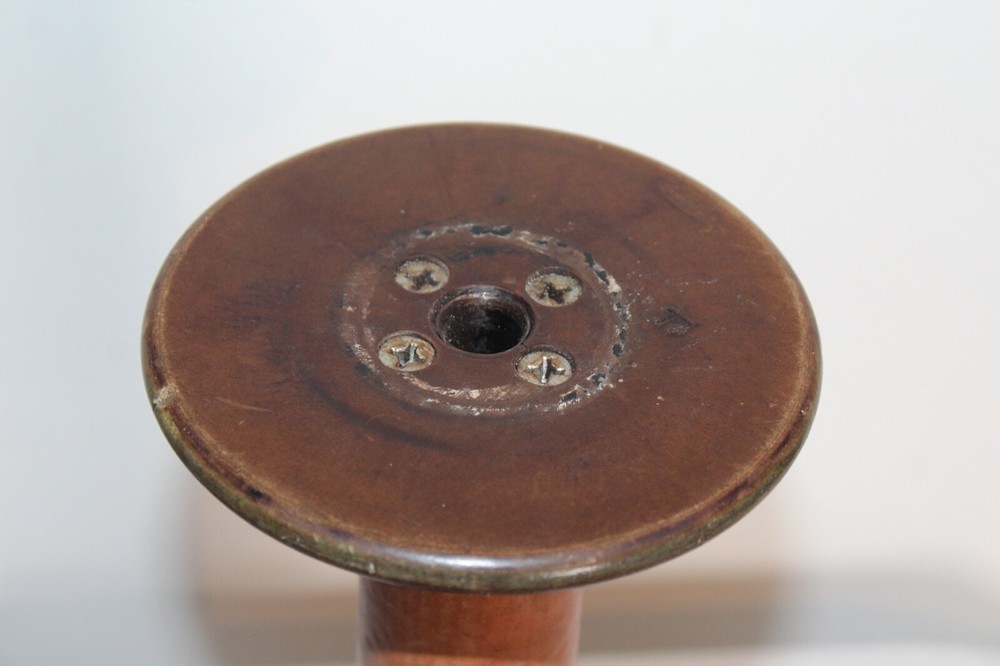 Industrial Textile Yarn Thread Spool Spindle Candlestick Holder #2 Folk Art