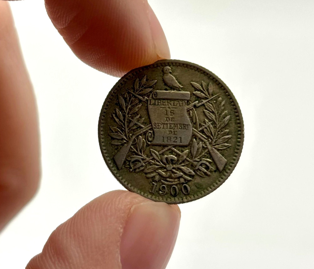Guatemala Nickle 1/2 Real Coin 1900