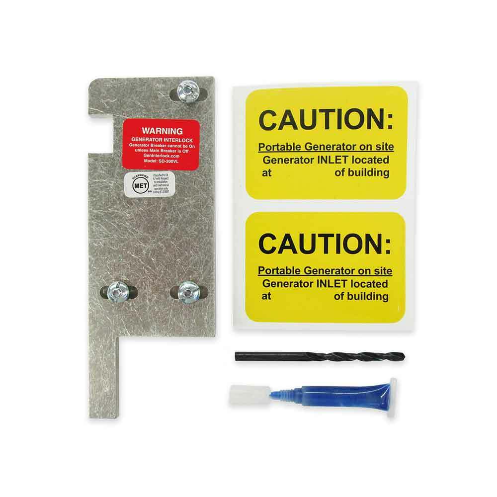GenInterlock SD-200VL Breaker Panel 150/200Amp 3-1/4"-4" Square D Vertical Throw