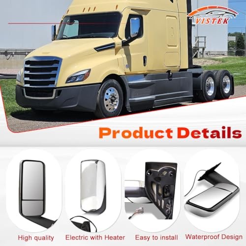 Driver Left Side Power Heated Door Mirror with Chrome Back Driver (LH) Side