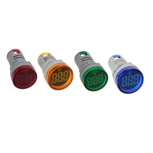 Led Voltage Indicator 22 mm – Digital Voltmeter AC20-500V with led 4 Assorted