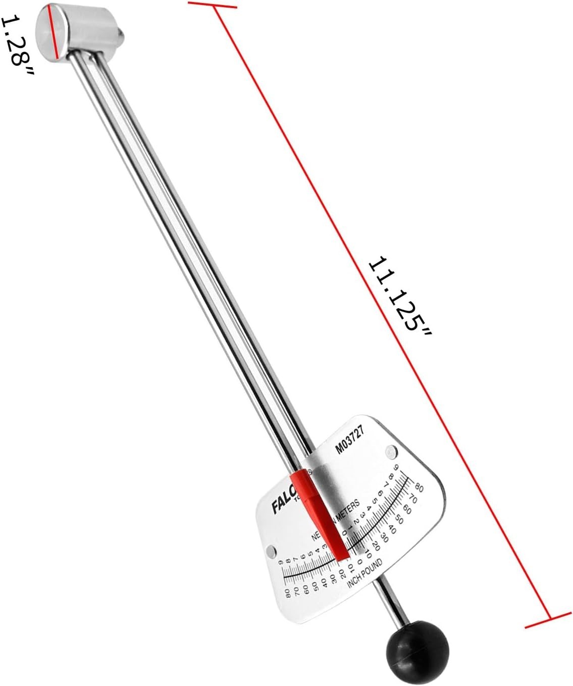1/4-inch Drive Beam Torque Wrench - 0-80 Inch/Pounds and 0-9 Newton/Meter Torque