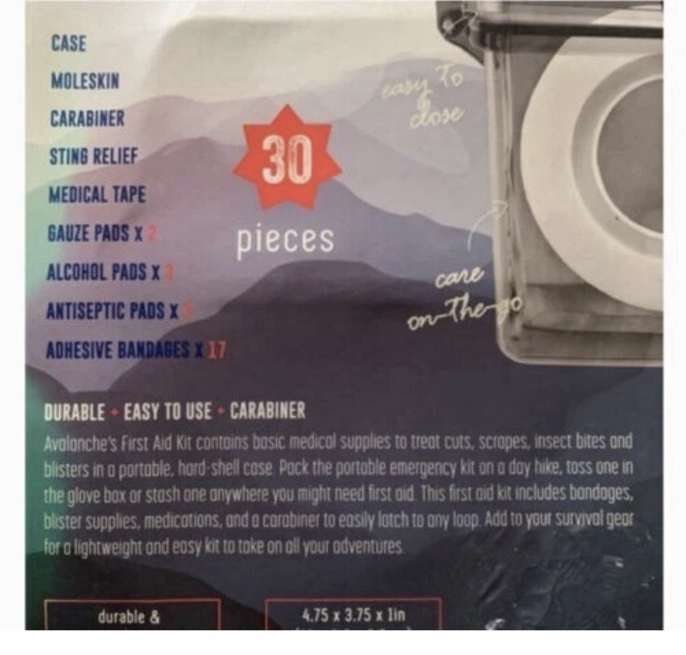 Avalanche Waterproof First Aid Kit 30 Pieces
