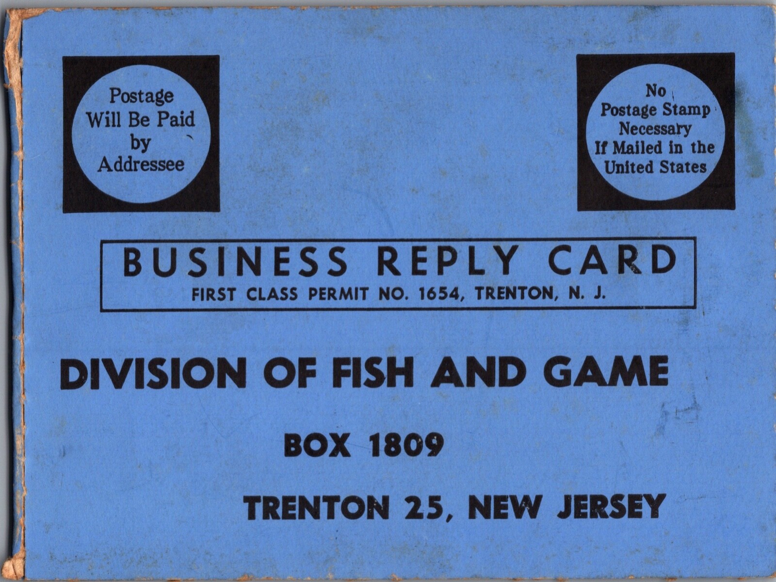 Hunting License Deer Tag 1965 New Jersey