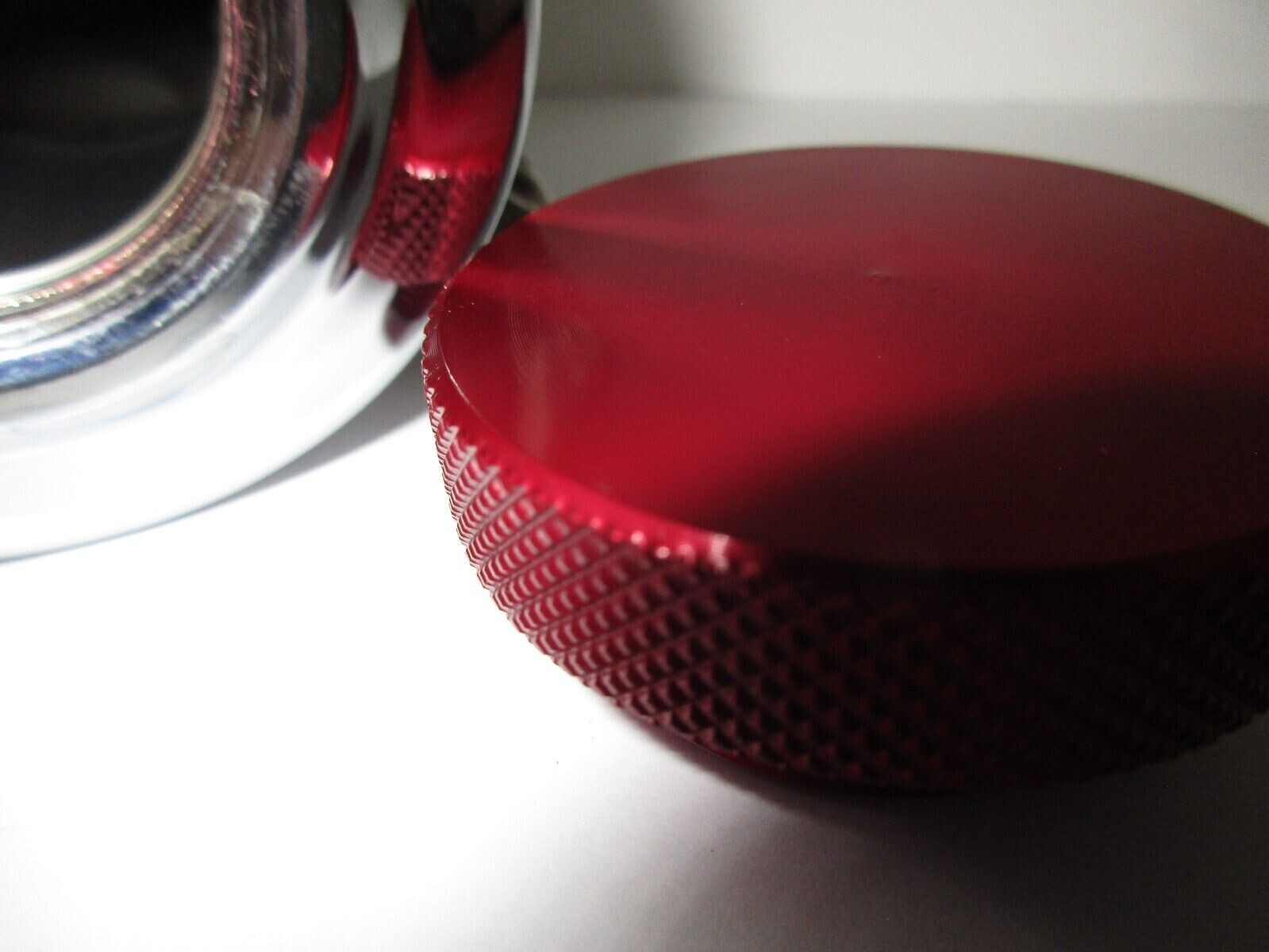 CHROMED ALUMINUM POWER STEERING OVERFLOW REMOTE RESERVOIR 12 oz. UNIVERSAL #9968