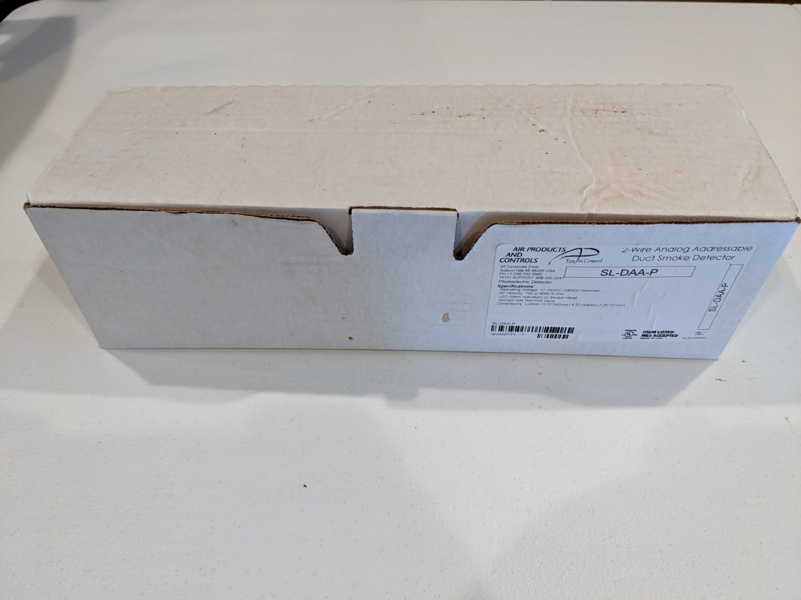 Air Products & Controls SL-DAA-P 2-Wire Analog Addressable Duct Smoke Detector.