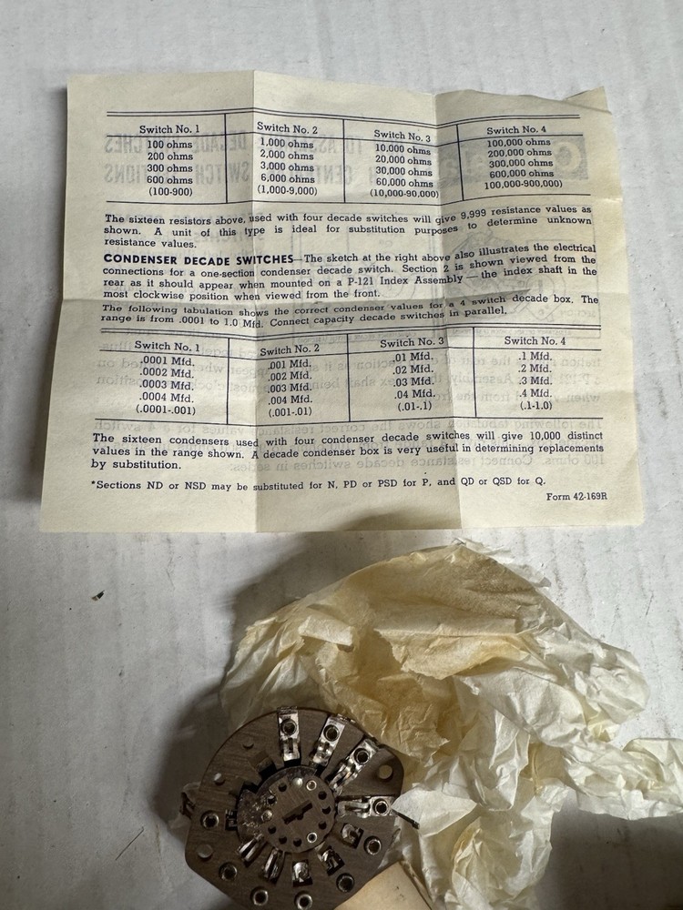 New In Box Centralab P Rotary Switch