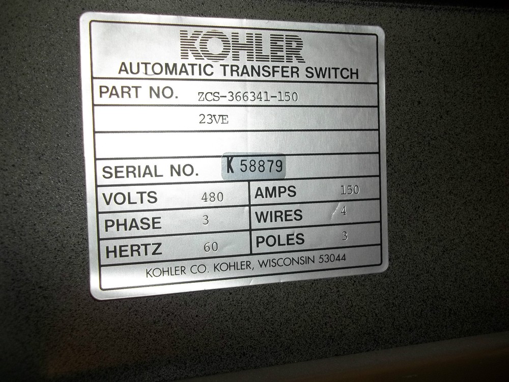 Kohler Automatic Transfer Switch Model ZCS