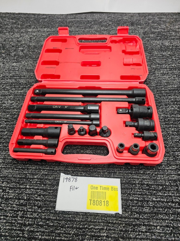 18-Piece Drive Tool Accessory Socket Adapter Extension Bar Heavy Duty