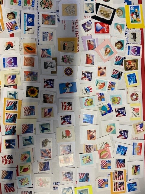 100 GENUINE FOREVER $73 US POSTAGE STAMPS NOT USED AS INTENDED PURPOSE ON PAPER