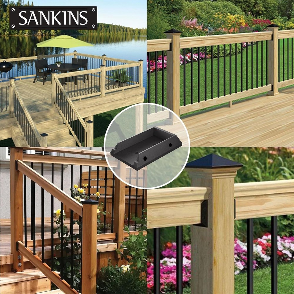 10pcs Deck Railing Bracket Connectors for 2x4, Durable PP Plastic Deck Railin...