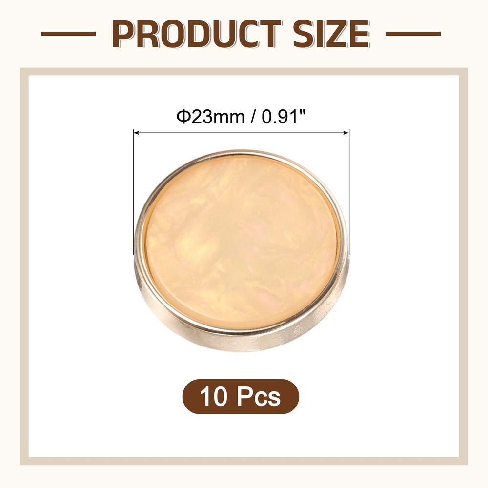 10Pcs Round Button, 23mm/0.9" Resin Decorative Pattern Button, Beige