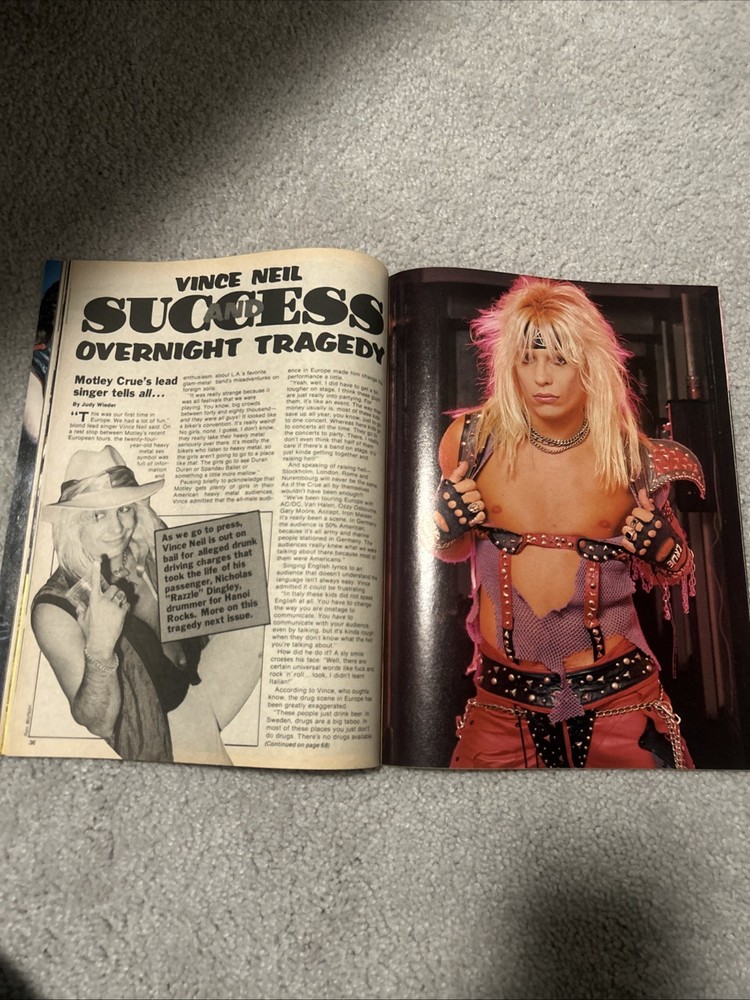 ROCK FEVER MAGAZINE APRIL 1985 KISS PAUL STANLEY COVER VAN HALEN MOTLEY CRUE