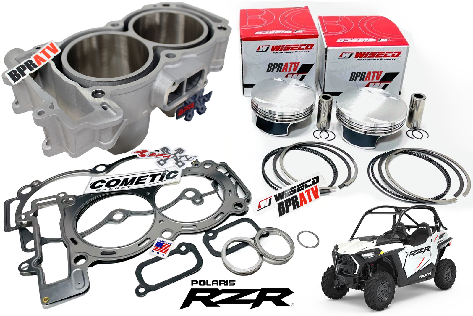 Polaris 2011-2014 RZR 900 XP 4 900 Top End Rebuild Kit Cylinder & Wiseco Pistons