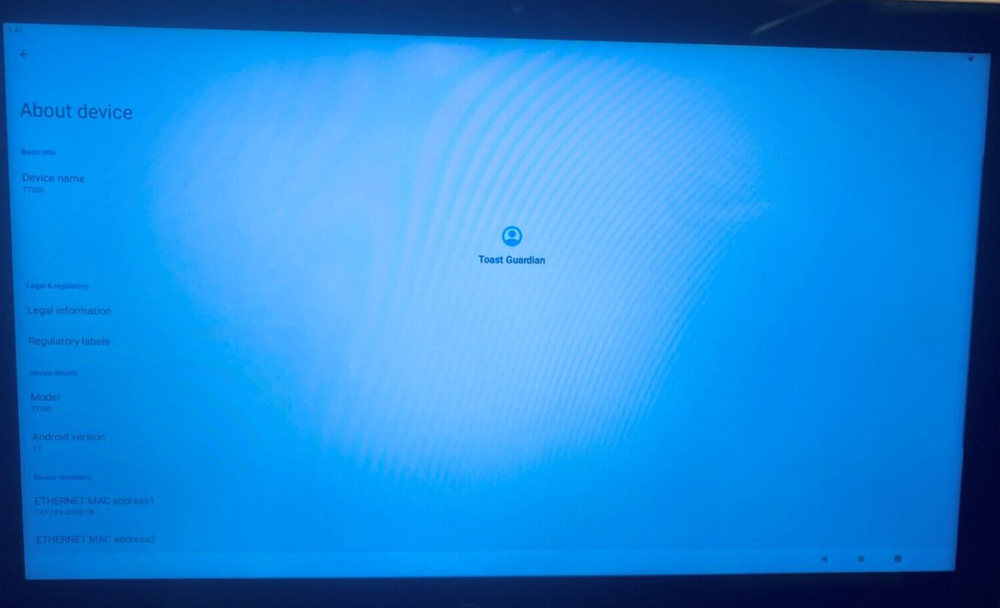 Toast Flex Touch Screen POS Data Processing System TT200 w/ Card Reader 0641