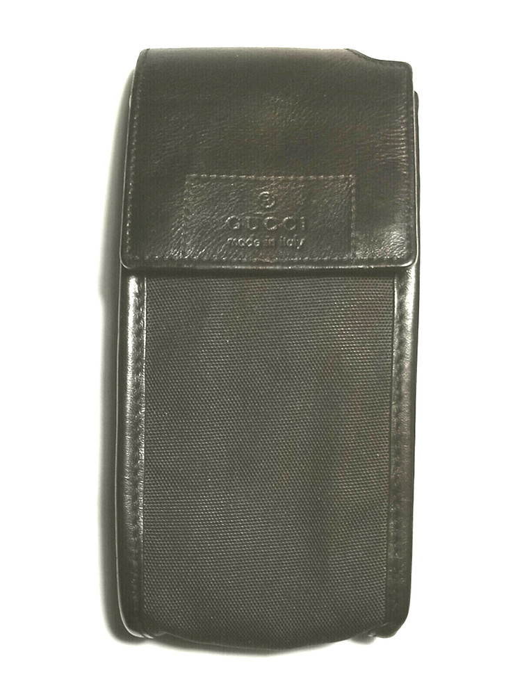 Authentic GUCCI Microfiber/LEATHER CIGARETTE Multi CASE Italy with BELT LOOP