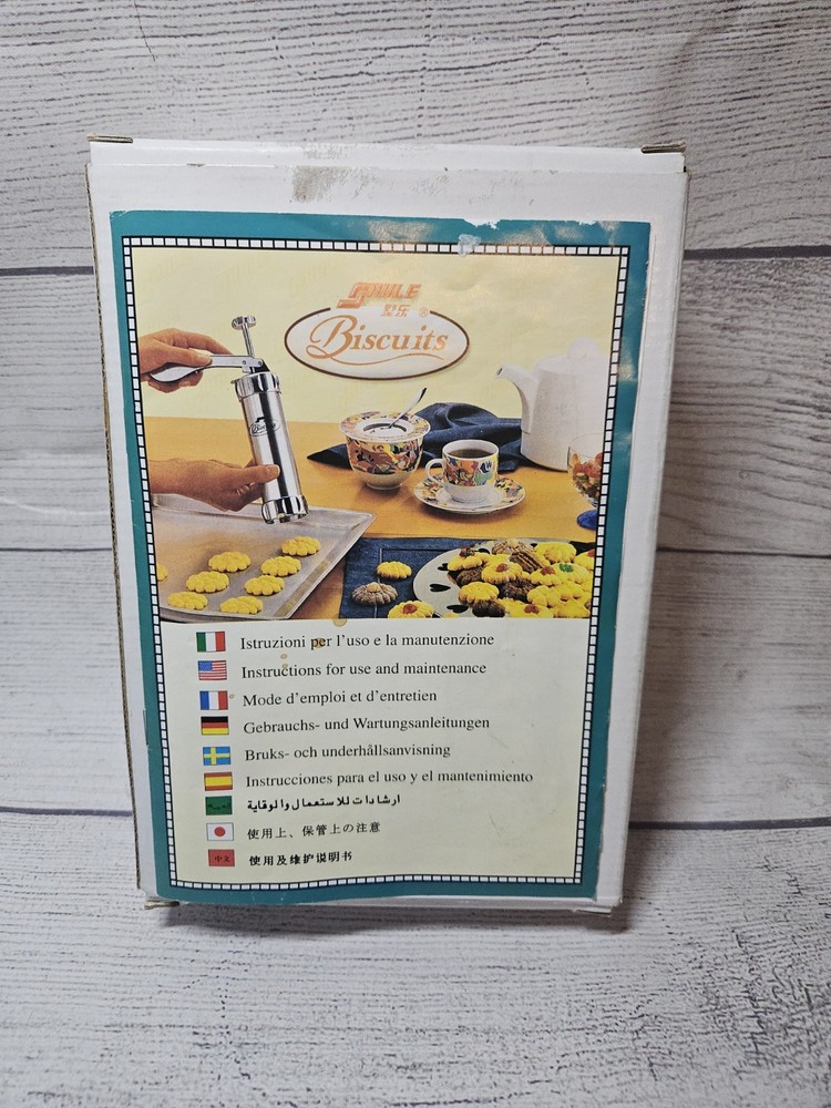 Vintage SHULE Biscuits Cookie Press w/  20 Discs & Instructions - NO TIPS